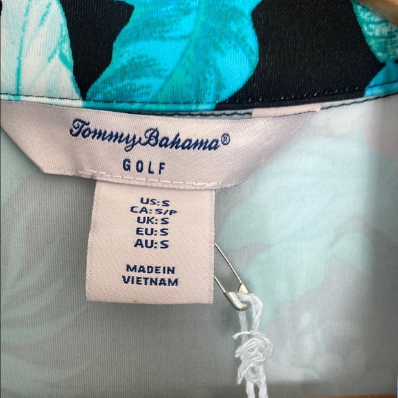 TOMMY BAHAMA Floral Quarter Zip Golf Long Sleeve Top Tropical UPF 50 Quick Dry S - Picture 5 of 10